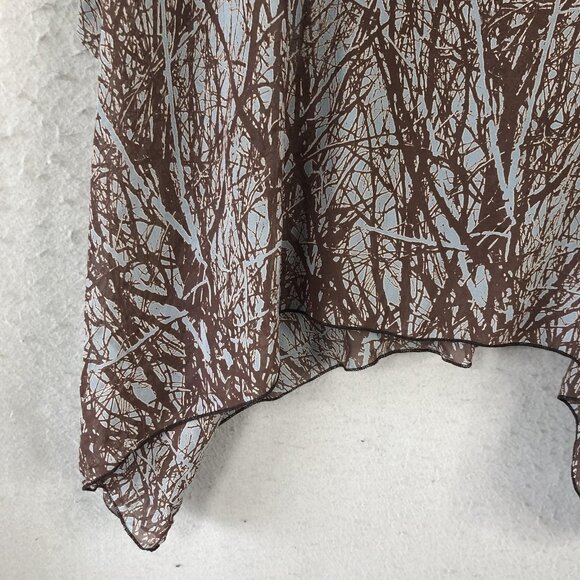 Mesmerize Poncho Top Womens M Tree Branch Print Flowy Layered Dakota Boho Fairy - Picture 5 of 16